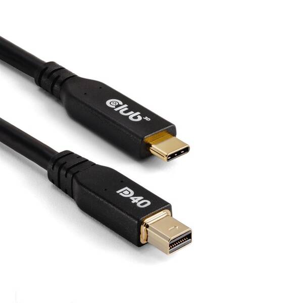 Kábel Club3D USB-C/MiniDisplayPort 2.1, 8K30Hz, 2m čierny

