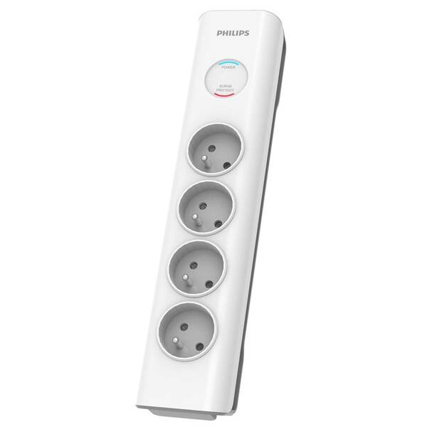 Prepäťová ochrana Philips 4x zásuvka, 2m biela

