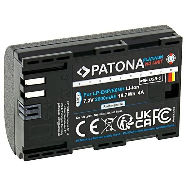 Batéria PATONA Platinum LP-E6NH 2600 mAh Li-Ion (Canon) čierna

