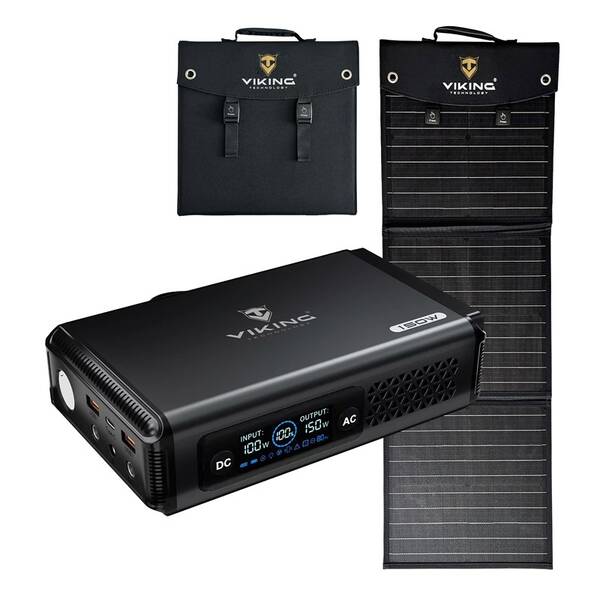 Nabíjacia stanica Viking Set VALI150 a solárny panel Viking L60 PD čierna

