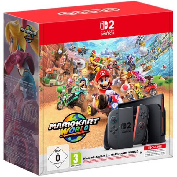 Herná konzola Nintendo Switch 2 + Mario Kart World + Nintendo SWITCH online predplatné na 3 mesiace čierna

