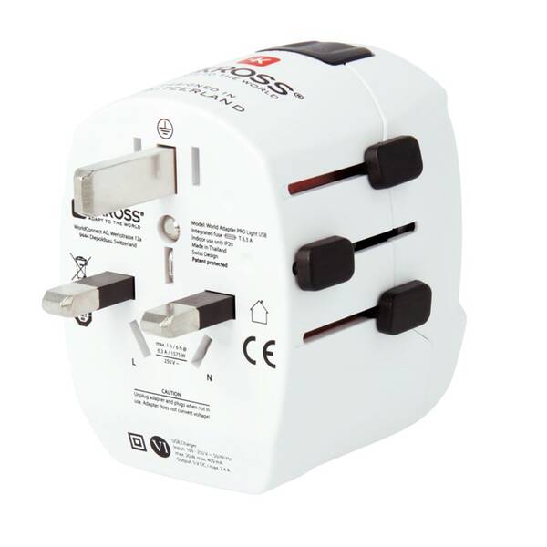 Cestovný adaptér SKROSS pre celý svet, USB/USB-C 45W biely

