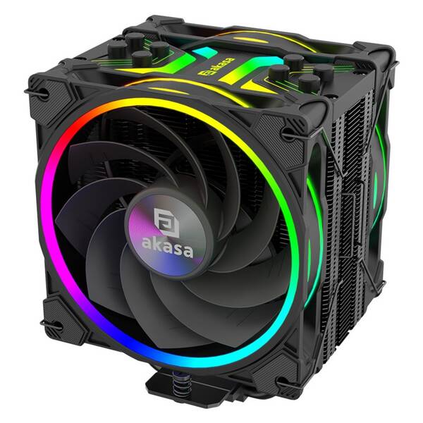 Chladič CPU AKASA H4 Plus + SOHO AR12 Reverse Blade Fan čierny

