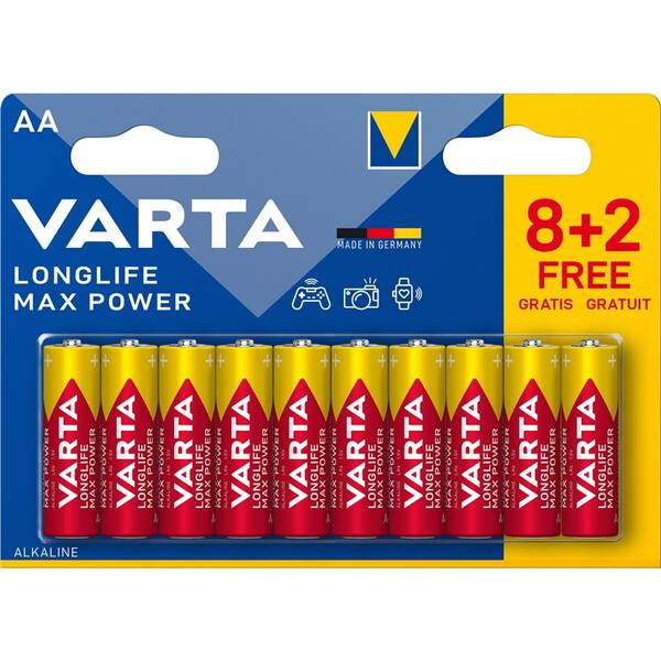Batéria alkalická Varta AA, LR06, blister 8+2ks 

