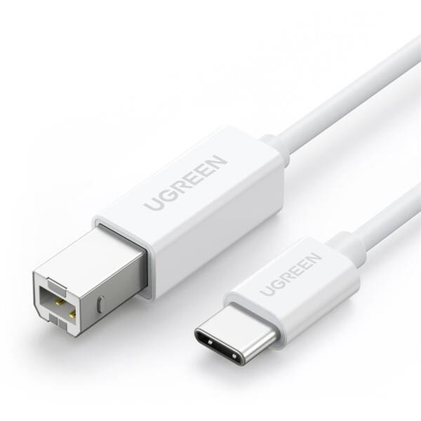 Kábel UGREEN USB-C/USB 2.0 B, 1,5m biely

