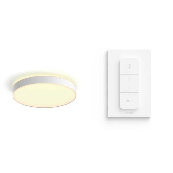 LED stropné svietidlo Philips Enrave XL - biele + Ovládač Philips Hue Dimmer Switch V2 

