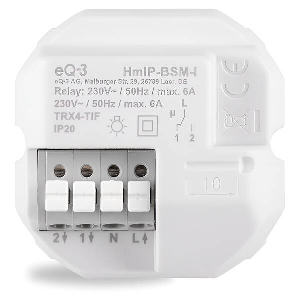 Spínač Homematic IP s meraním - 6A, zápustná montáž 

