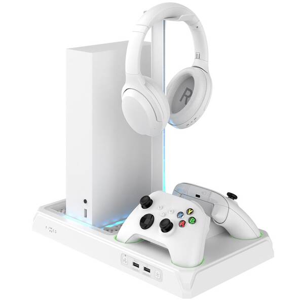 Dokovacia stanica FIXED pre Xbox Series X a S s odvetrávaním a nabíjaním pre dva ovládače Xbox biela

