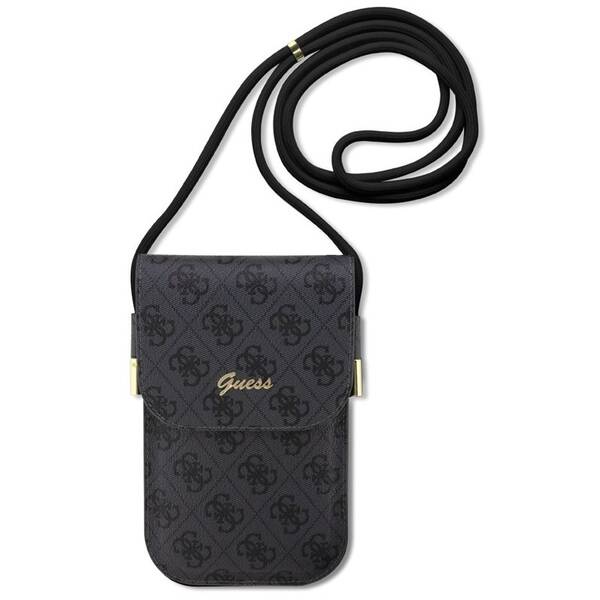 Taštička cez rameno Guess PU 4G Metal Logo Script čierne

