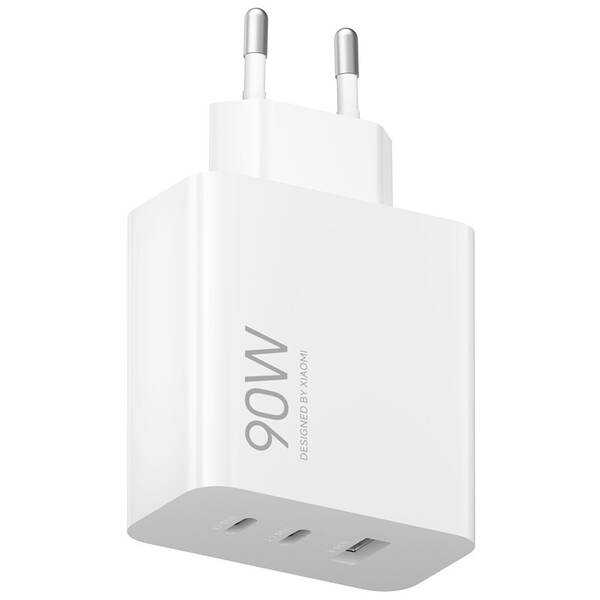 Nabíjačka do siete Xiaomi HyperCharge 90W, 2xUSB-C/1xUSB-A biela

