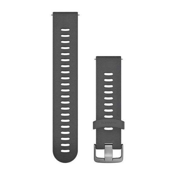 Remienok Garmin Quick Release 20mm, silikónový šedý, strieborná pracka sivý

