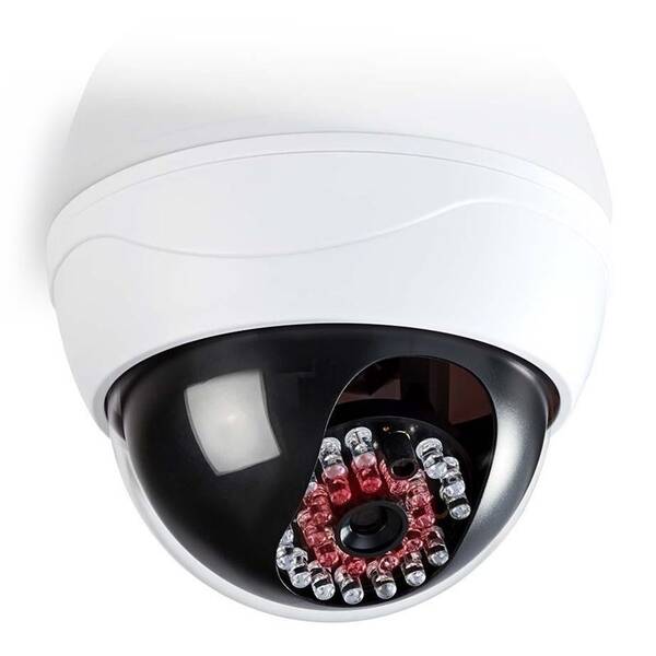 Maketa zabezpečovacej kamery Nedis s infračervenou LED, dome, IP44, vonkajšie aj vnútorné 

