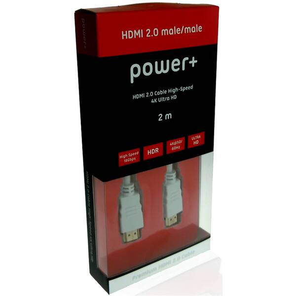  Power+ HDMI 2.0 2M WHI 

