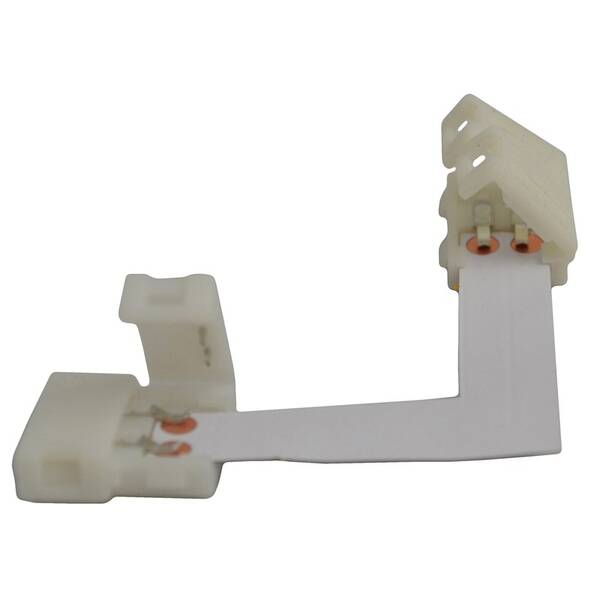Konektor Solight prepojovací, pravouhlý, pre LED pásky 0,8 cm, zacvakávacie biely

