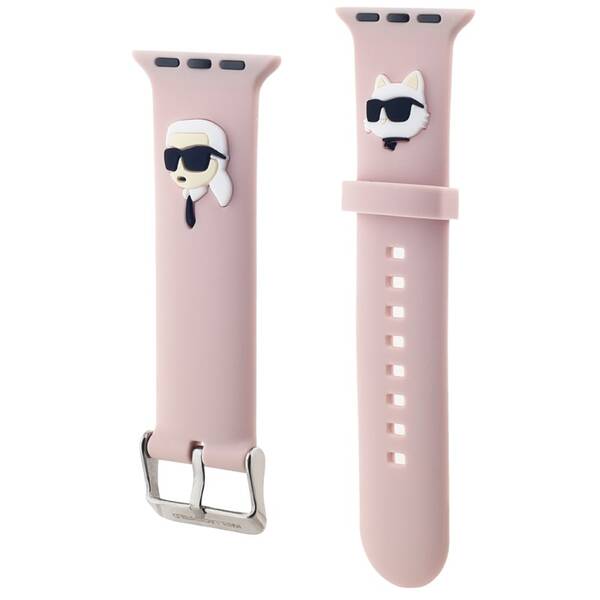 Remienok Karl Lagerfeld Karl and Choupette Head NFT na Apple Watch 38/40/41mm ružový


