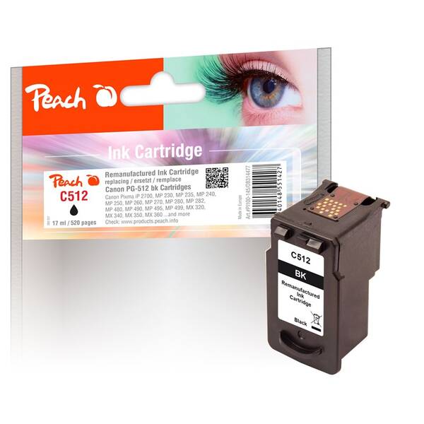 Cartridge Peach Canon PG-512, 17 ml čierna


