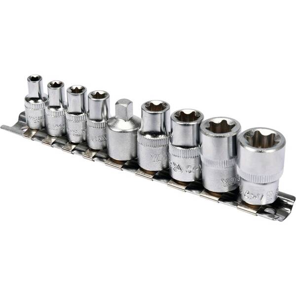 Sada hlavíc YATO 1/4", 3/8"  TORX E5-E16 (9 ks) 

