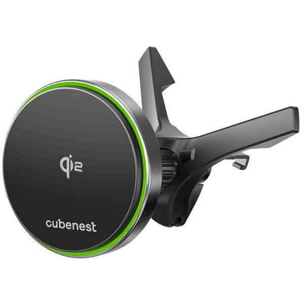 Držiak na mobil Cubenest SQ1C0 s nabíjaním Qi2, do mriežky čierny

