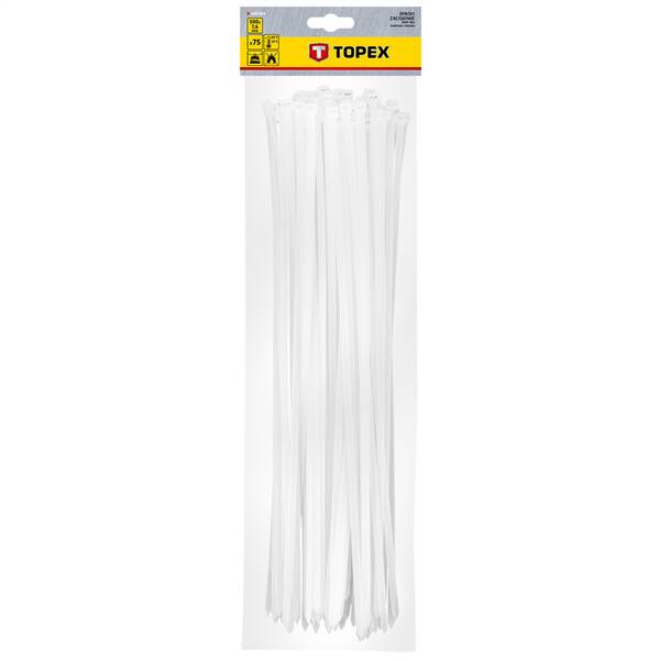 Sťahovacie pásky Topex 7,6x500 mm (75 ks) 

