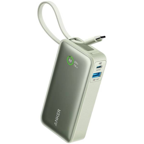 Powerbank Anker Anker 545 10000mAh, 30W s káblom USB-C zelený

