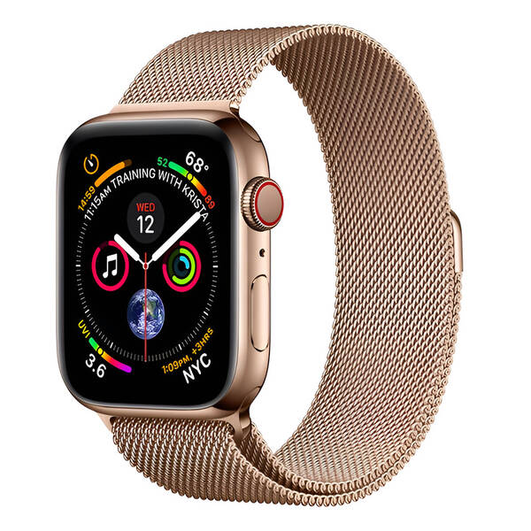 Remienok RhinoTech milánsky ťah na Apple Watch 38/40/41 mm ružový/zlatý


