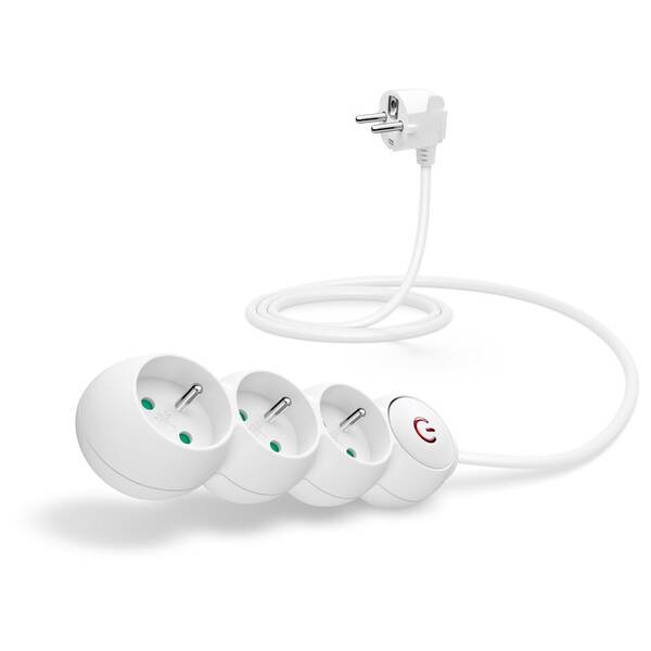 Kábel predlžovací Connect IT 230 V, 3 zásuvky, s vypínačom, 1,5m biely

