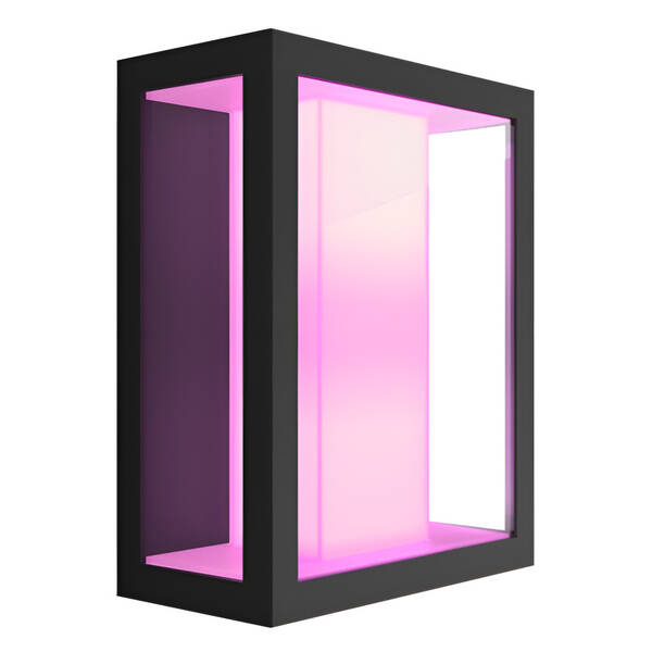 Nástenné svietidlo Philips Impress White and Color Ambiance, nástenné štvorcové čierne

