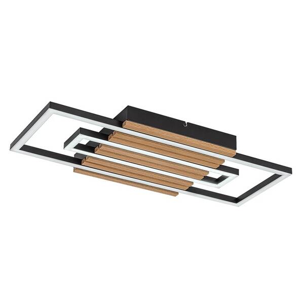 LED stropné svietidlo Rabalux Noxelle 71456 čierne/drevené

