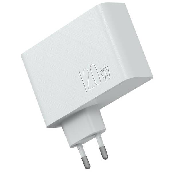 Nabíjačka do siete WG GaN, 1x USB, 2x USB-C, 120W biela

