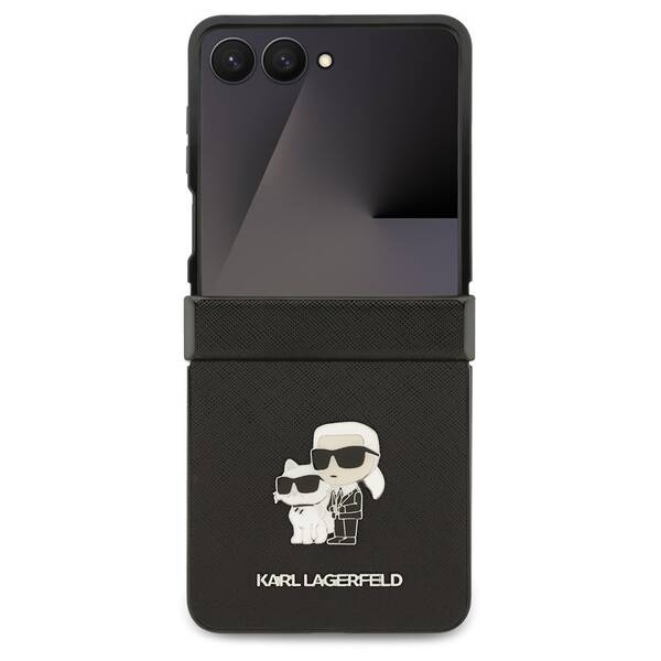 Kryt na mobil Karl Lagerfeld PU Saffiano Karl and Choupette na Samsung Galaxy Z Flip 7 čierny

