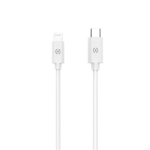 Kábel Celly Kabel USB-C/MFi, 60 W, 1 m biely

