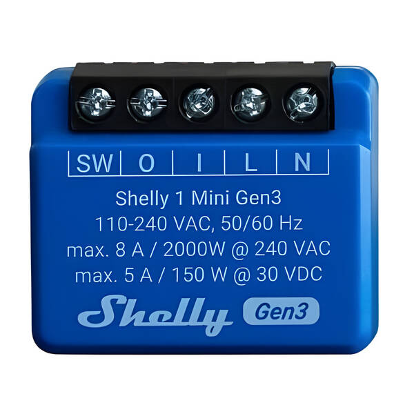 Modul Shelly Shelly Gen3 1 Mini, spínací modul, WiFi 

