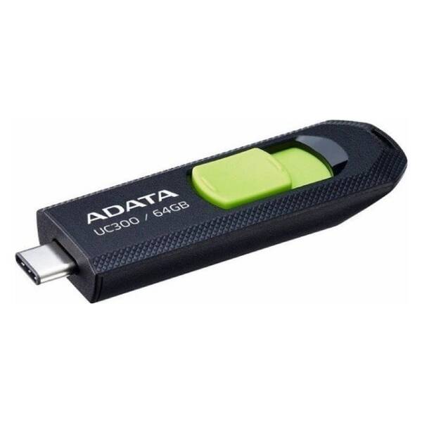 USB flashdisk ADATA UC300 64GB čierny/zelený

