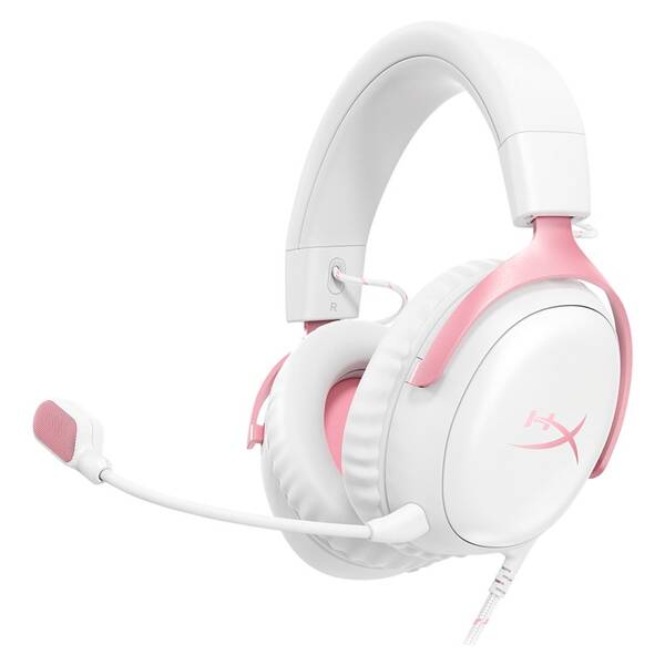 Headset HyperX Cloud III biely/ružový

