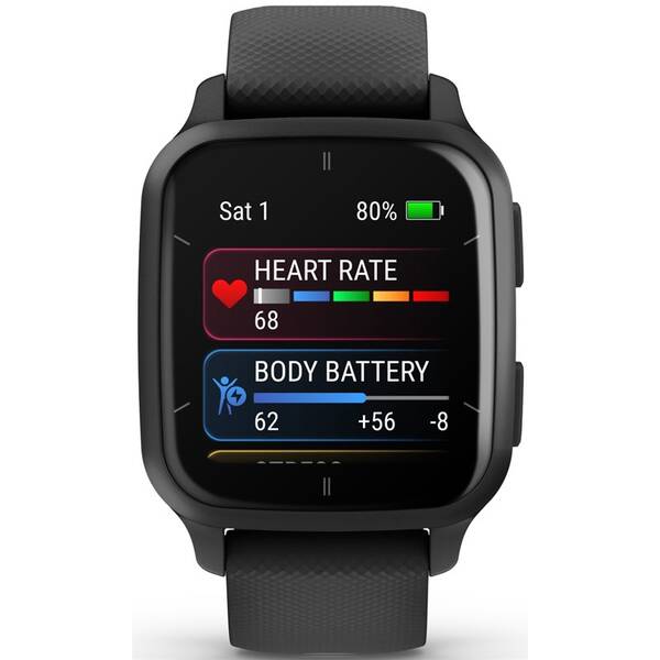 Inteligentné hodinky Garmin Venu Sq 2 Music - Slate/ Black Silicone Band 

