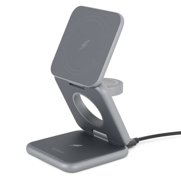 Bezdrôtová nabíjačka Epico Mag+ Foldable Wireless Charger sivá

