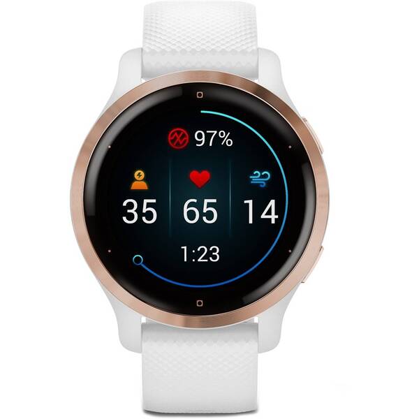 Inteligentné hodinky Garmin Venu 2S - Rose Gold/White Silicone Band 

