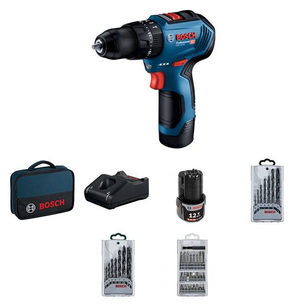 Aku vŕtačka Bosch Professional GSB12V-30+2x2.0+case 0.601.9G9.101 (s batériou) 


