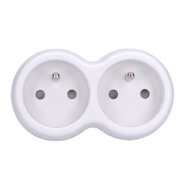 Rozbočovacia zásuvka Solight 2x zásuvka, max. 3680W sivý/biely

