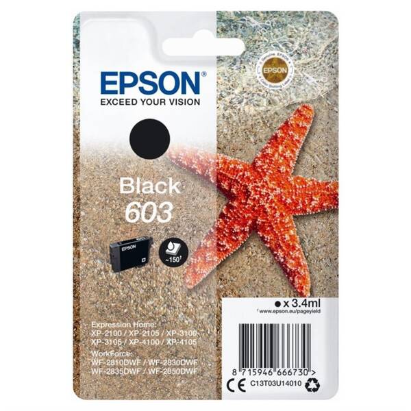 Cartridge Epson 603, 150 strán čierna

