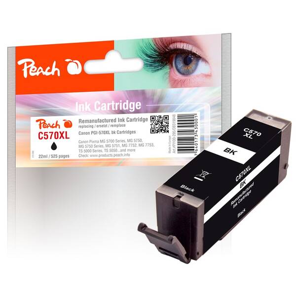 Cartridge Peach Canon PGI-570XL, 510 strán čierna

