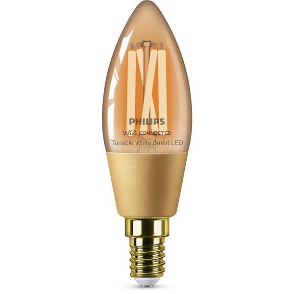 Inteligentná žiarovka Philips Smart LED Smart LED 4,9 W, E14, jantárové sklo, Tunable White 

