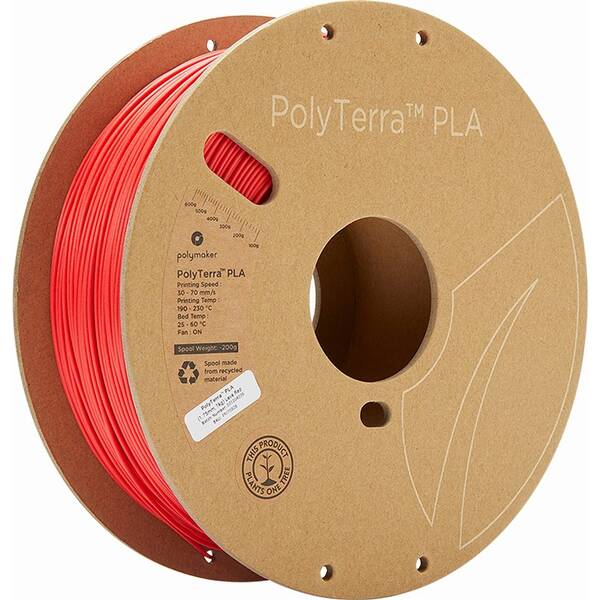 Tlačová struna (filament) Polymaker PolyTerra PLA, 1,75 mm, 1 kg - Lava Red 

