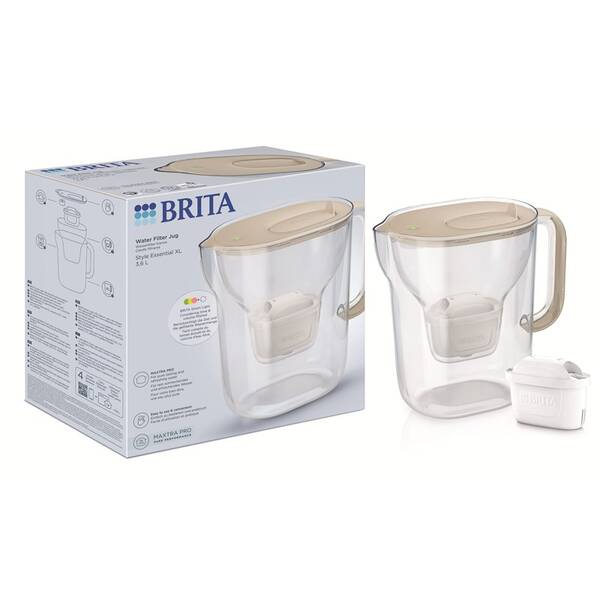 Filtrácia vody BRITA Style Essential XL, 3,6 l + 1 filtr béžová

