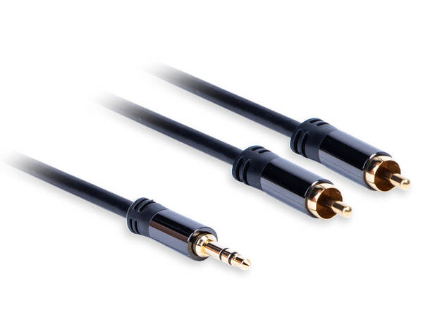Kábel AQ 3,5mm Jack/2x RCA, M/M, 3m čierny

