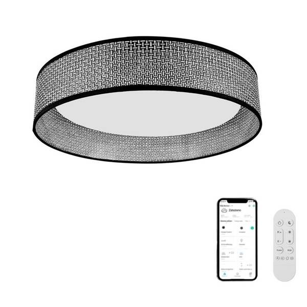 LED stropné svietidlo IMMAX NEO LITE LONA, 36W, CCT, Wi-Fi, TUYA, BEACON, priem. 45,5cm čierne/biele

