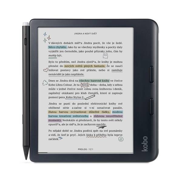 Čítačka kníh Kobo Libra Colour + dotykové pero čierna

