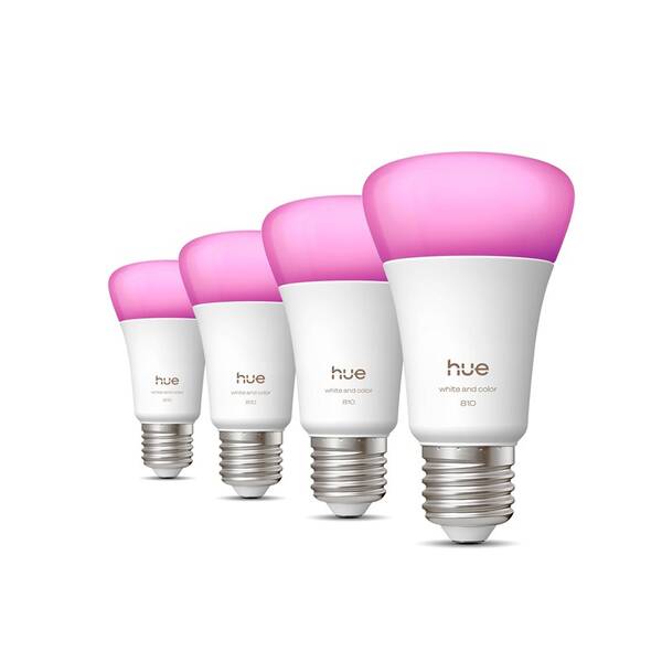 Inteligentná žiarovka Philips Bluetooth, E27, 810 lm, White and Color Ambiance (4 ks) 

