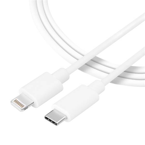 Kábel Tactical Smooth Thread USB-C/Lightning, 1 m biely

