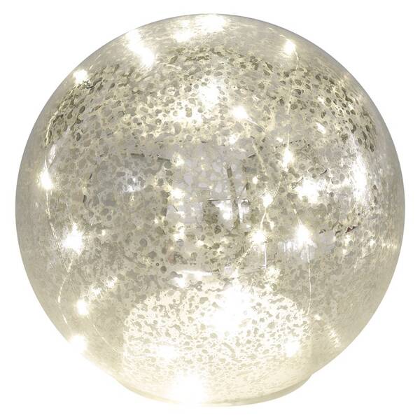 LED dekorácie EMOS vianočná sklenená guľa – zlatá, 15 cm, 20LED, teplá biela, časovač 

